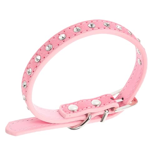 Supvox Haustierhalsband mit Strasssteinen Haustierhalsband aus PU-Material funkelndes Haustierhalsband pet Supplies haustierbedarf verstellbares Haustierhalsband Haustier Hundehalsband von Supvox