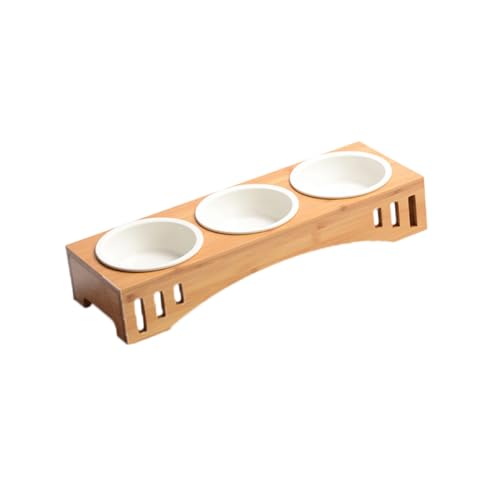 Supvox Futterautomat Mit 3 Keramiknäpfen Esstisch Aus Massivholz Erhöhter Tierständer - Futterständer Supvox Futterautomat Mit 3 Keramiknäpfen Esstisch Aus Massivholz Erhöhter Tierständer - Futterständer von Supvox