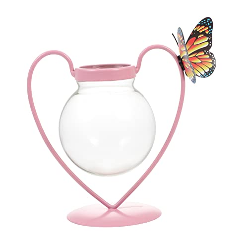 Supvox Herzform Vase Glas Eisen Kunstvase Tischglasvase Dekorativer Grüner Pflanzenbehälter Herz Pflanzvase Herzvase von Supvox