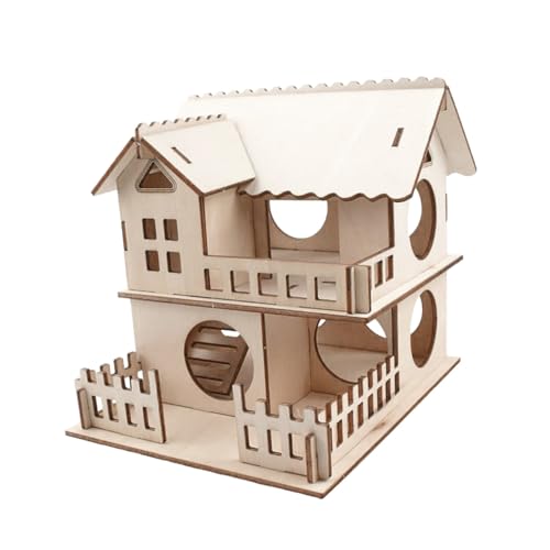 Supvox Holz Hamsterhaus Doppelstöckige Villa mit Leiter Natürliche Holzfarbe Kauspielzeug DIY Dekor Robustes Geruchloses Haustierhaus für Zwerghamster und Kleine Nager Supvox Holz Hamsterhaus Doppelstöckige Villa mit Leiter Natürliche Holzfarbe Kauspielzeug DIY Dekor Robustes Geruchloses Haustierhaus für Zwerghamster und Kleine Nager von Supvox