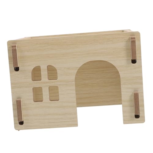 Supvox Holz Kleintierhaus mit Multifunktionalem Versteck Futter Wasserplattform für Hamster Meerschweinchen Chinchilla Robustes Flexibles und Rückzugsort von Supvox