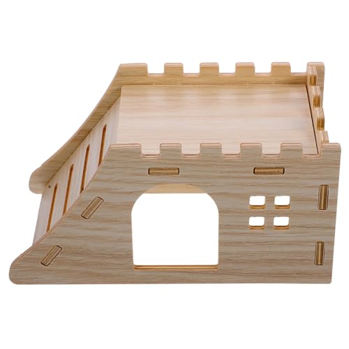 Supvox Holz Maze Kleintierhaus mit Leiter Verschleißfestes Versteck für Hamster und Ratten Kleines Haustier Nest Stabiles DIY Hamsterzubehör für Sicheren Käfigaufenthalt von Supvox