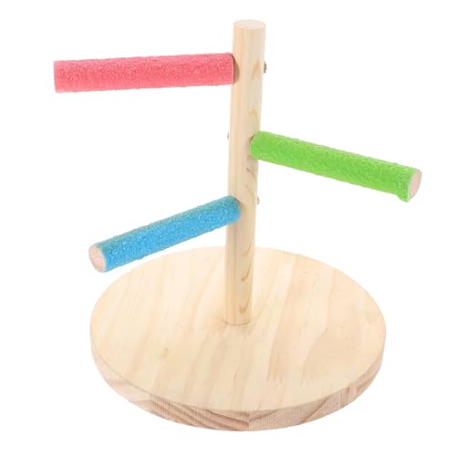 Supvox Dekorative Vogelkäfig-Ornamente Sittich-vogelspielzeug Für Sittiche Vogel-trainingsständer Tragbare Tisch-vogelstange Stabile Hölzerne Vogel-trainingsstange Für Papageien von Supvox