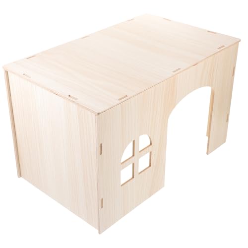 Supvox Holzhaus für Kleine Haustiere Geräumiges Nagetierversteck Stabiler Schlafplatz für Hamster Meerschweinchen Kaninchen und Eichhörnchen Langlebiges Kleintier von Supvox