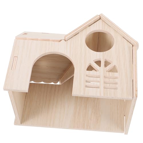 Supvox Holzversteck für Hamster und Ratten Gemütliches Schlafhaus aus Naturholz für Kleine Haustiere Bietet Sicheren Rückzugsort Entspannen und Schlafen von Supvox