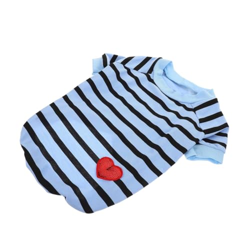 Supvox Dog Cotton Atmungsaktives T-Shirt Gestreift Für Hunde Bequeme Baumwollkleidung Für Kleine Mittelgroße Haustiere Für Partys Und Besondere Anlässe von Supvox