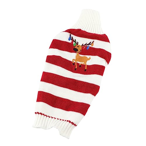 Supvox Haustier Weihnachtspullover Hundepullover Elchmuster Hundepullover Wärme Keine Ärmel von Supvox