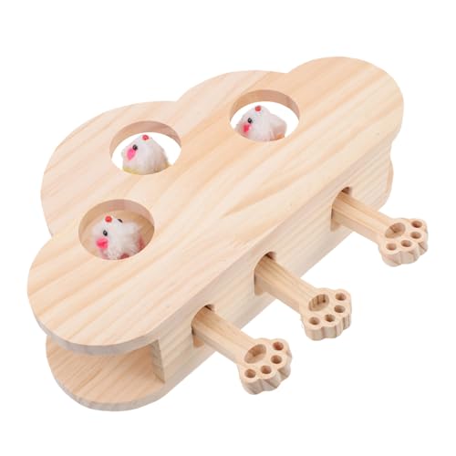 Supvox Interaktives Katzenspielzeug Holz mit Eingebauter Katzenminze Whack Toy für Aktive Katzen Fördert Bewegung und Neugier Robustes Holzmaterial Geeignet für Verspielte Katzen Jeden von Supvox