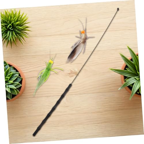 Supvox Interaktives mit Realistischen Grashüpfern und Glocken Silikonfedern Kleines Natürliches Katzenspielzeug für Indoor-Jagd und Selbstständiges von Supvox