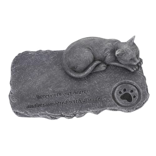 Supvox Outdoor-haustierfigur Katze Memorial Gartensteine ​​Haustier Memorial Stein Personalisierte Katze Memorial Harz Grabstein von Supvox