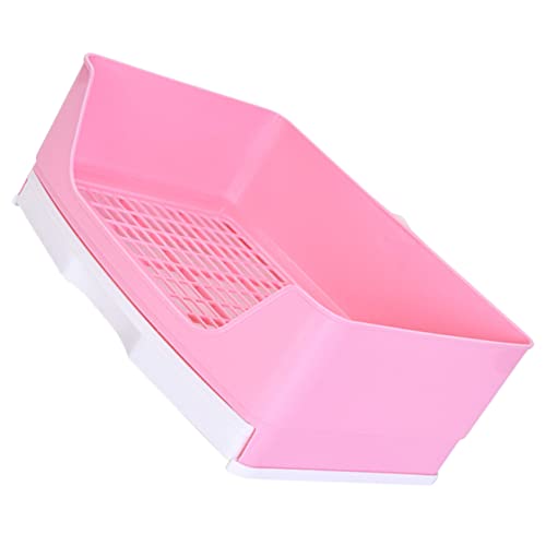 Supvox Kasten Kaninchentoilette Tablett Meerschweinchen-hängematte Zubehör Für Meerschweinchen Futterspender Sachen Saugfähig Teppich Coop Hasenbettwäsche Hund Müll Rosa Plastik von Supvox