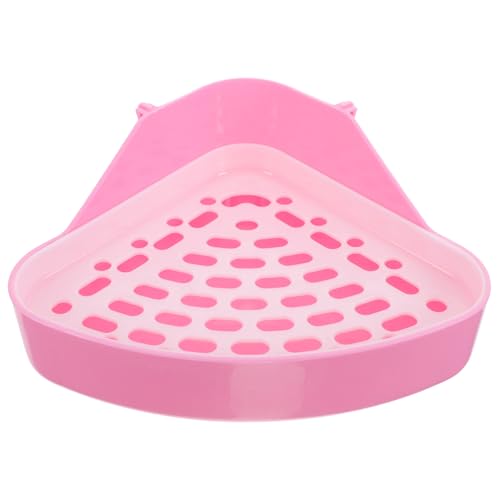 Supvox Kasten Kaninchentoilette kleines pinkel Toilette Haustier-PIPI-Toilette Einstreu für Hamster Tierkäfig Quadrat kleines Haustier Schublade Frettchen Sandbecken Plastik Rosa von Supvox