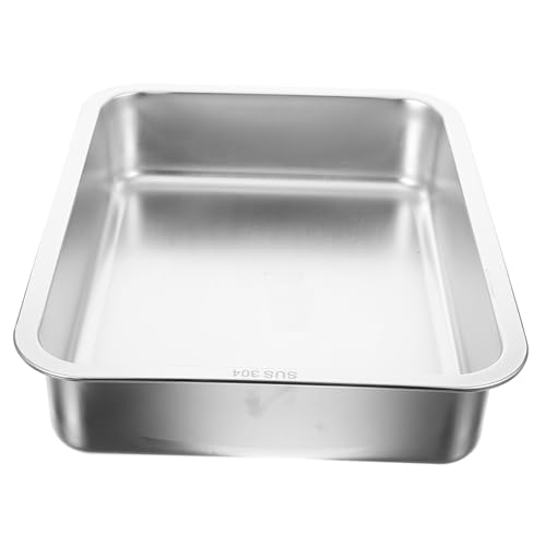 Supvox Kasten Katzentoilette aus Edelstahl Stainless Steel Litter Box Stainless Steel cat Litter Box Katzentoilette aus Metall Stabile Katzentoilette Mülleimer Offene Katzentoilette klein von Supvox