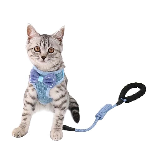 Supvox Katzengeschirr cat Leash cat Harnesses Katzenleine mit Vest-Design Tanktops für Mädchen Welpenleine laufweste Brustgurt für Haustiere Brustgurt für Katzen Anti brechen frei Leinen von Supvox