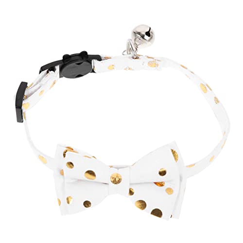 Supvox Katzenhalsband Haustier Katze Maulkorb Katzenhalsbänder für Katzen Katzenfliege katzenzubehöhr Katzen zubehör katzrnzubehör Abnehmbarer Bowknot-Kragen Baumwolle Polyester Weiß von Supvox