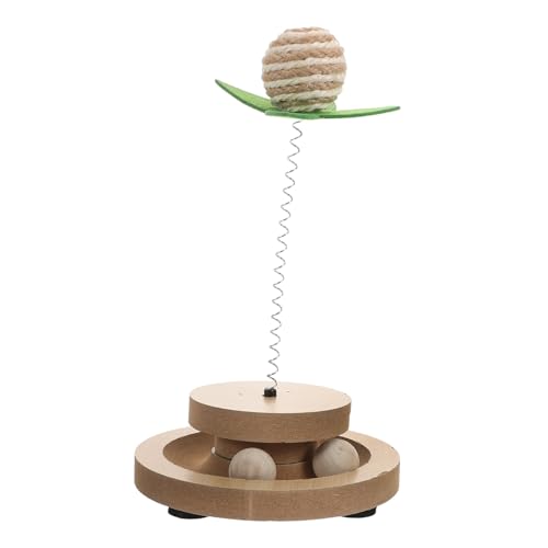 Supvox Katzenspielzeug Mit -sisalball Interaktiver Teaser Für Katzen Ballbahn Mit Drehteller Selbstspiel-Unterhaltung Für Haustiere Langlebiges Katzenspielzeug Zum Necken von Supvox