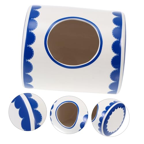 Supvox Keramik Kühlhaus für Kleintiere Sommer Haustier Nest mit Stabilem Sockel Geeignet für Meerschweinchen Hamster und Kaninchen Langlebig und Formbeständig Attraktives Design in Blau von Supvox