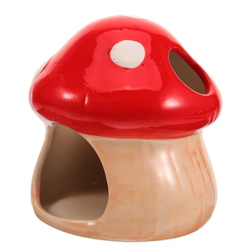 Supvox Pilz Hamster Hideout Keramik Hamster Nest Kühlung Zwerg Hamster Dekorative Spielhaus von Supvox