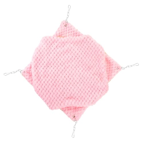Supvox Kleintier Hängematte Doppelstock Fleece Warmes Schlafnest für Hamster Meerschweinchen Chinchilla und Kleine Nager als Käfig Versteck und Kuschelplatz in Rosa von Supvox