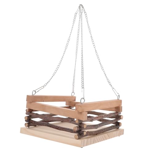 Supvox Kleintier Hängematte mit Holzplatte und Seitengeländer Stabiles Mehrzweck Schlafplatz für Hamster Meerschweinchen und Kleine Haustiere Langlebiges Kauspielzeug für Käfig und von Supvox