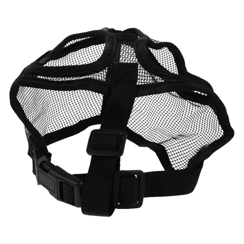 Supvox Kurzschnauze Hundemaulkorb Netz Verstellbar Atmungsaktiv Beißschutz Bulldogge Flachgesicht Maulkorb 14,5-20 kg Haustierbedarf Beißen Bellen Training von Supvox