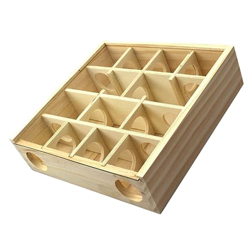 Supvox Log-Hamster-Labyrinth Hamster hamsterspielzeug Futterspielzeug für Meerschweinchen Hamsterkäfig Rätsel puzzletisch holzspielzeug Hamsterlabyrinth mit Mehreren Gittern von Supvox