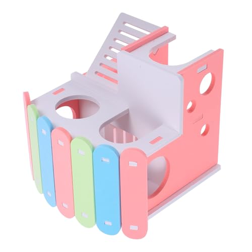 Supvox PVC-hamsterunterstand Meerschweinchenbett Mit Rampe Große Holzstruktur Für Chinchilla-versteckhaus von Supvox