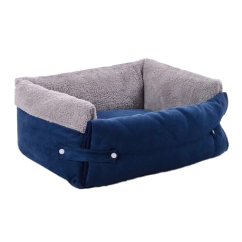 Supvox Multifunktionales Clamshell Hundesofa Bett Weiche Warme Haustierdecke und Hundekissen rutschfest Waschbar für Kleine und Mittelgroße Hunde Blau von Supvox