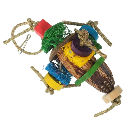 Supvox Hängendes Vogelspielzeug Für Papageien Zartes Kauspielzeug Aus Holz Vogelkäfig-Accessoire Lustiges Papageienspielzeug von Supvox