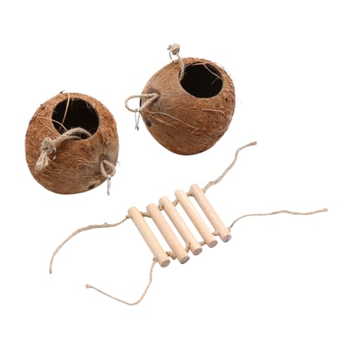 Supvox Hängendes Kokosnussnest Vogelkäfig-Spielzeug Leiter-spielset Für Vögel Tiere Sicheres Nist- Und Kauspielzeug Für Unzertrennliche von Supvox