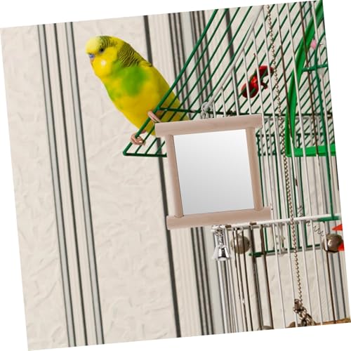 Supvox Papageienspielzeug Holz mit Glocke und Doppelseitigem Spiegel Natürliches Holz Vogelkäfig Zubehör für Kleine und Mittelgroße Vögel Sicherer Kauspielplatz und Schaukel für Supvox Papageienspielzeug Holz mit Glocke und Doppelseitigem Spiegel Natürliches Holz Vogelkäfig Zubehör für Kleine und Mittelgroße Vögel Sicherer Kauspielplatz und Schaukel für von Supvox