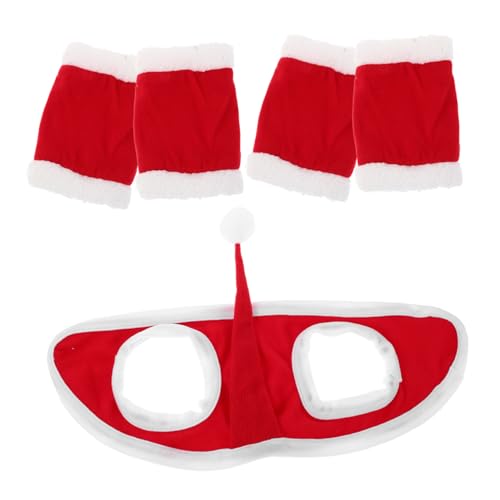 Supvox Pferdedekorationsset Weihnachtsaccessoires Pferd Weihnachtsparadekostüm Pferdekostüm Damen Pferdehalsgirlande Weihnachten Pferdebeinwickel Pferdeschutzausrüstung Elfenhut von Supvox