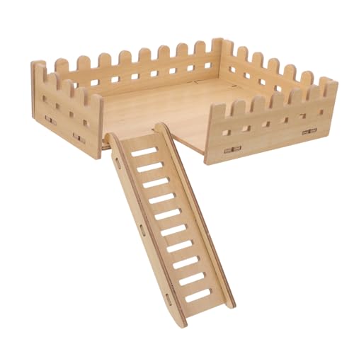 Supvox Hamsterkäfig Holzleiter Kletterplattform Spielzeug Meerschweinchenleiter Käfig Landschaftsdekor Hamster Holzplattform Übungsspielzeug von Supvox