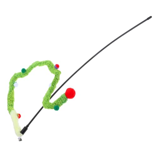 Supvox Plüsch Katzenangel mit Glocke Interaktives Katzenspielzeug für Indoor und Outdoor Bunte Seil Teaser für Selbstständige Katzenunterhaltung Kuscheliges Kuscheltier zur Beschäftigung von Supvox