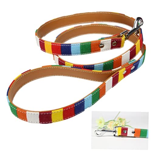 Supvox Regenbogenleine hundegurt hundelaufband hundegürtel Hunde Gurt Hundeleine Set Segeltuchleinen Katzenleine keilriemen Hundetraining führen Trainingsleine für Hunde Hündchen Haustier von Supvox