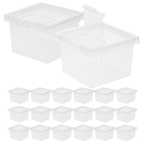 Reptilien-Aufzuchtbox Kunststoff-Terrarium 20 Stück Durchsichtiger Reptilien-Habitatkäfig Brutbehälter Tierhalter Trägerhaus Für Bartagame Spinnengecko Reptilien-Aufzuchtbox Kunststoff-Terrarium 20 Stück Durchsichtiger Reptilien-Habitatkäfig Brutbehälter Tierhalter Trägerhaus Für Bartagame Spinnengecko von Supvox