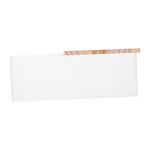 Supvox Sandbad Box für Kleine Haustiere Transparente Acrylwanne mit Halbem Holzdeckel Multifunktional als Hamster Dusche Badewanne und Toilette Leicht zu Reinigen Geeignet für Hamster von Supvox