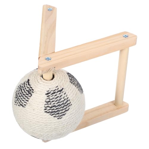 Supvox Sisal Kratzspielzeug mit Holzbasis Interaktives für Krallenpflege von Kleinen und Mittelgroßen Haustieren für Drinnen Schonung Ihrer Möbel von Supvox