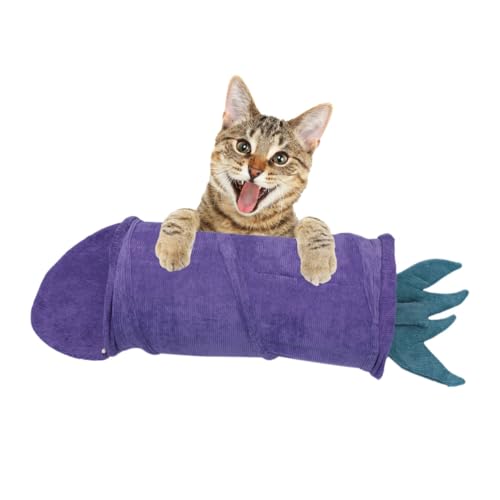 Supvox Katzenbett-Tunnel Faltbares Katzennest Haustierspielzeug Warmes Bett für Hauskatzen Aubergine Supvox Katzenbett-Tunnel Faltbares Katzennest Haustierspielzeug Warmes Bett für Hauskatzen Aubergine von Supvox