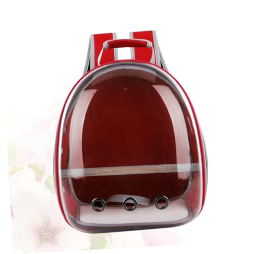 Supvox Tragbarer Vogelrucksack Für Papageien Atmungsaktive Transporttasche Mit Design Und Holzstange Für Outdoor Aktivitäten Rot von Supvox