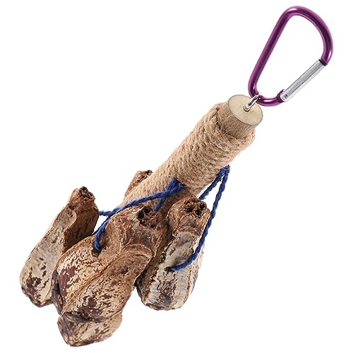 Supvox Hängendes Papagei-Spielzeug Vogel-kauspielzeug Kiefernzapfen Holz Vogelkäfig-zubehör Sicheres Robustes Sittich-Spielzeug von Supvox