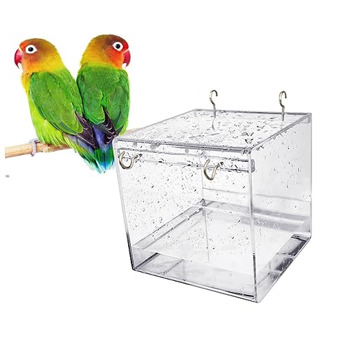 Supvox Vogelbad für Kleine Abgedeckte Vogeltränke für Kanarienvögel Wellensittiche und Papageien Umweltfreundliches Kunststoffdesign für Komfortable im Käfig von Supvox