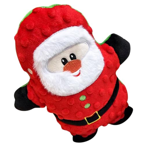 Supvox Weihnachtliches Plüsch Hundespielzeug mit Quietschfunktion Langlebiges Kauspielzeug aus Weichem Material Interaktives für Kleine Hunde Sicher Waschbar Spaßiges Beißspielzeug von Supvox