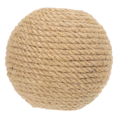 Supvox Wiederverwendbarer Katzenspielzeug Ball aus Sisal Interaktiver Kratzball für Katzen für Indoor Spiel und Kratzbedürfnisse Robust und Beißfest von Supvox