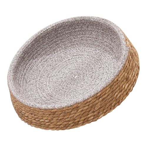 Supvox Woven Rattan Haustierbett für Kleine Hunde und Katzen Natürliches Langlebiges Atmungsaktives Nest Komfortables Schlafplatz Pad Kühlendes Weidenkorb Haustier Schlafbett von Supvox