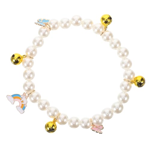 Supvox Perlenkette Für Haustiere Halskette Mit Falschen Perlen Für Mit Glöckchen Verstellbar Für Kleine Und Mittelgroße Tiere Dekoratives Accessoire Für Und von Supvox