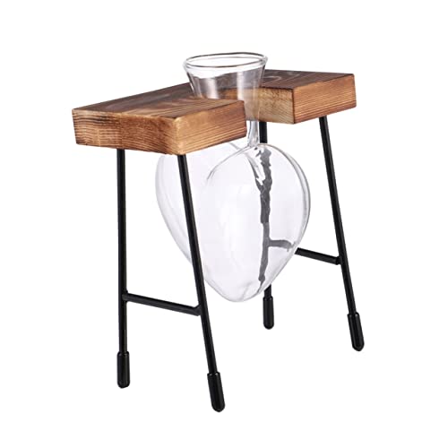 Supvox kreativer Übertopf aus Glas Vasen Schwimmbad Gefälschte Pflanzen Unterlage Luft büro Dekoration Office Decoration glasvase Herzform Blumenhalter künstlerische Vase Hölzern Coffee von Supvox