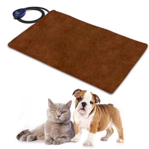 Supvox wasserdichte Haustier heizmatte mit Konstanter Temperaturregelung Energiesparende Kaubeständige Hundematte für Indoor rutschfest Waschbar Komfortable Wärmedecke für Katzen und von Supvox