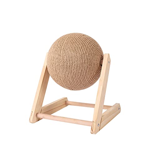 Katzenkratzspielzeug Ball, Natürlicher Sisal Katzenkratzen Drehbarer Ball, Katzenkratzball für Katzen & Kätzchen, Massivholz Kratzbaum Indoor Katzen Spielzeug für Haustier Katze - Typ 2M von Surakey