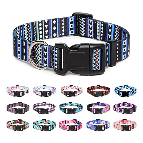 Suredoo Hundehalsband Verstellbares, Weich & Komfort Nylon Hunde Halsband für Kleine Mittlere Große Hunde Welpen Katzen (L, Blau) von Suredoo